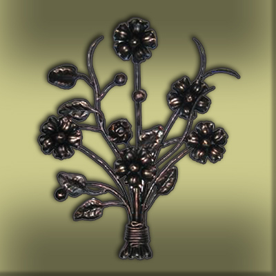 Bouquet de fleurs en fer forg hauteur 470 mm x largeur 360 mm