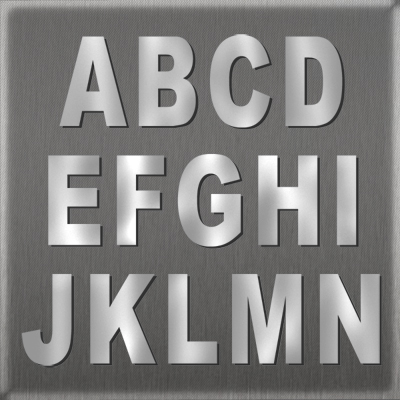 Lettres en acier inoxydable bross A2 hauteur 60 mm disponibles de A  Z