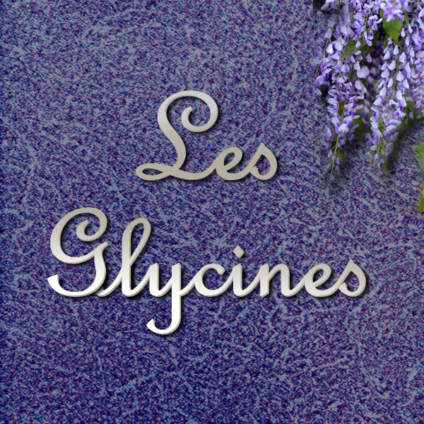 Lettres pour nom de maison en French Script 170x64mm