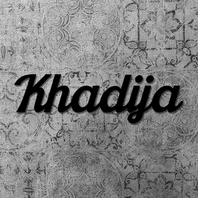 Nom de maison en fer forg paisseur 6mm en caractres Khadija 150x105 mm fabriqu par www.noms-enseignes.com